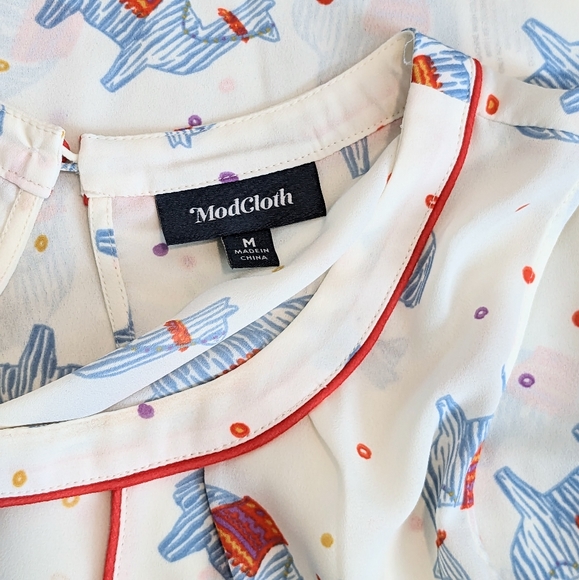 ModCloth Envisioned Aesthetic Llama Sleeveless Blouse - Picture 7 of 9